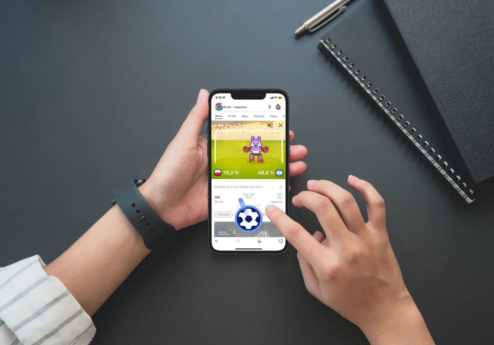 Thử tài làm cầu thủ World Cup với game nhỏ từ Google