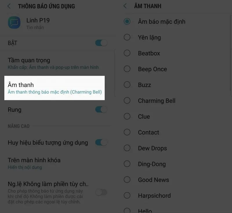 Thủ thuật cài đặt âm tin nhắn cho từng số danh bạ trên Smartphone Android