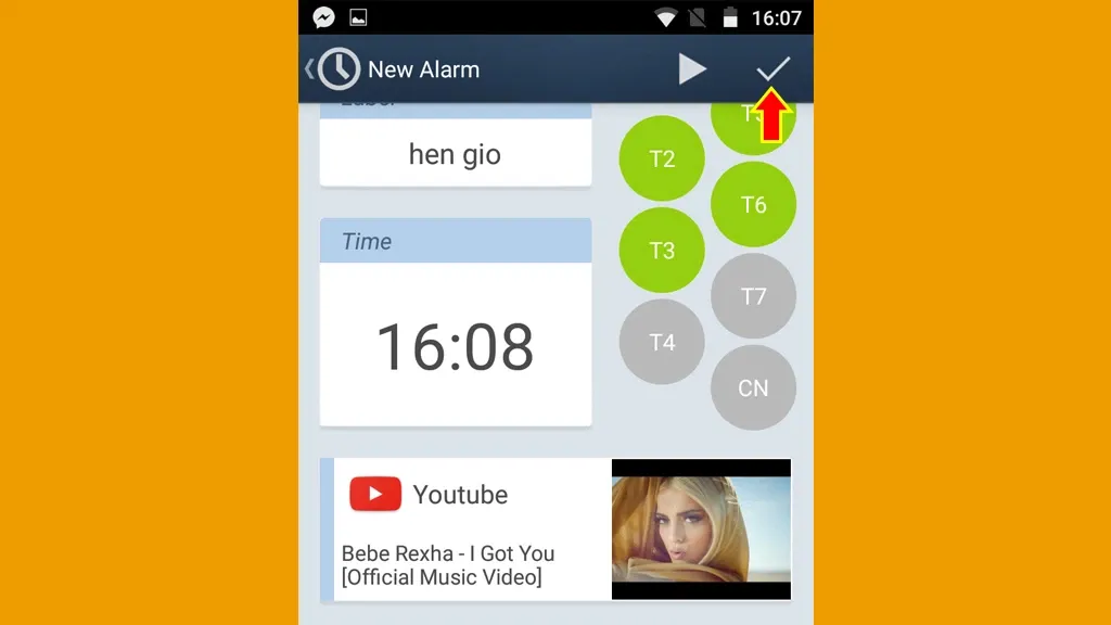 Thủ thuật đặt báo thức bằng video với Easy Alarm Youtube