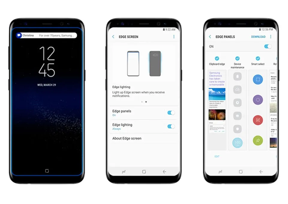 Thủ thuật Galaxy S8: Bật sáng cạnh màn hình khi có thông báo
