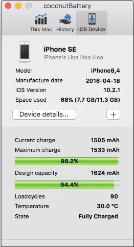 Thủ thuật kiểm tra pin thiết bị iphone, ipad và MacBook bằng ứng dụng
