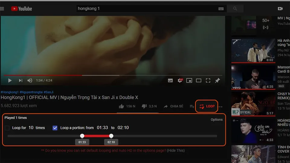 [Thủ thuật] Tự động phát lại video nhiều lần trên YouTube