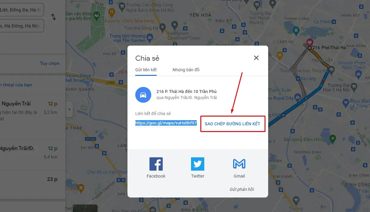 Thủ thuật xuất bản đồ từ Google Maps để điều hướng trên ứng dụng khác