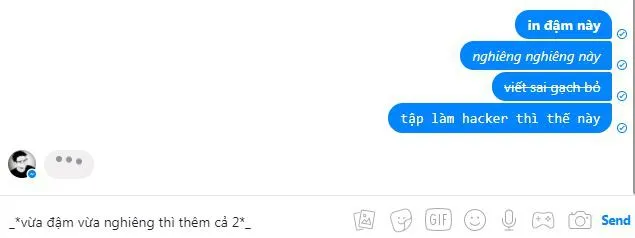 Tính năng ẩn trên Facebook Messgenger cho phép người dùng thay đổi định dạng chữ