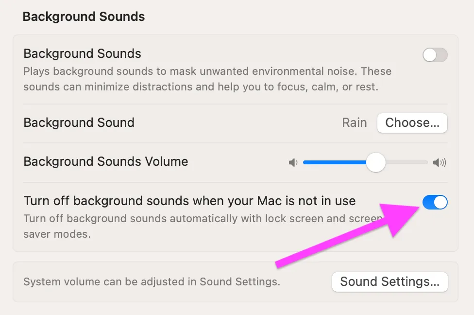 Tính năng Background Sounds trên macOS 13 Ventura giúp bạn tập trung tốt hơn