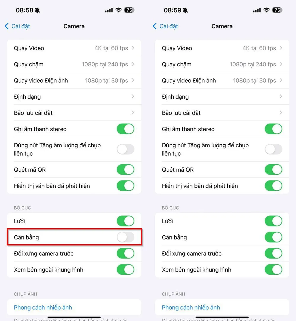 Tính năng cân bằng trên iOS là gì? Cách bật tính năng cân bằng trên iPhone để có những bức ảnh cân đối