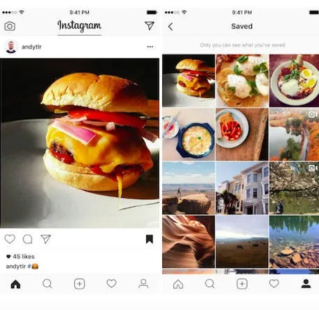 Tính năng lưu bài đăng trên Instagram giống Facebook