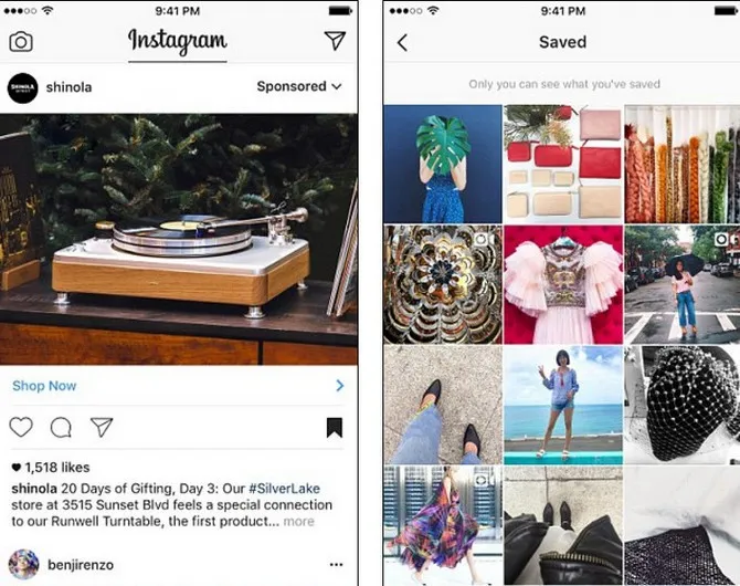 Tính năng lưu bài đăng trên Instagram giống Facebook