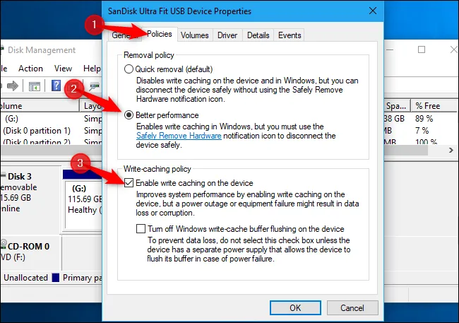 Tối ưu hóa hiệu năng USB trên Windows 10