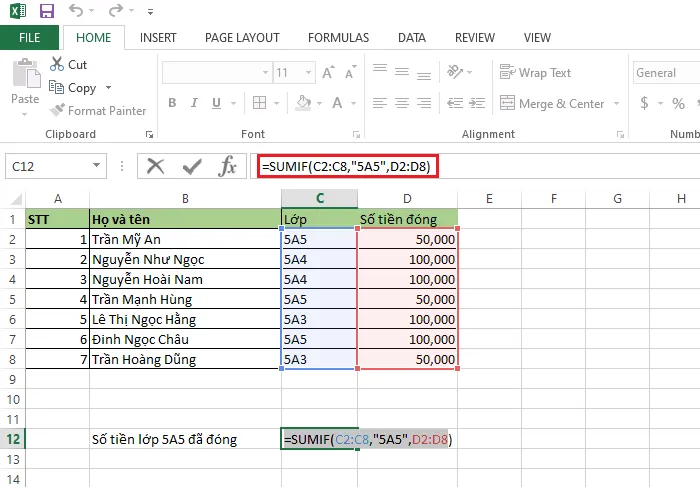 Tổng hợp các hàm cơ bản trong Excel 2017