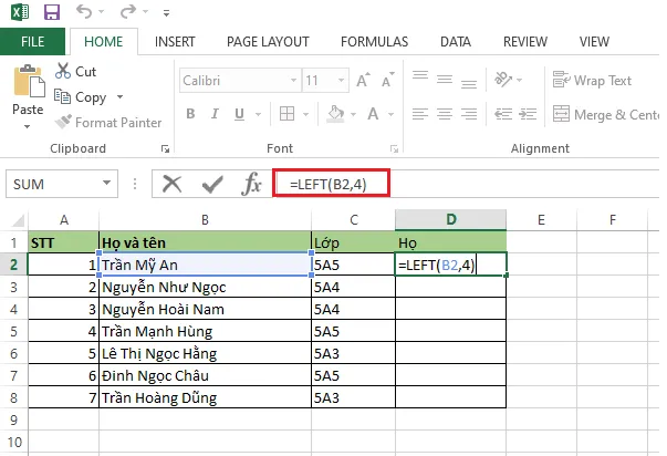 Tổng hợp các hàm cơ bản trong Excel 2017