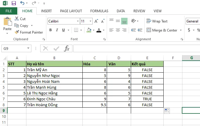 Tổng hợp các hàm cơ bản trong Excel 2017