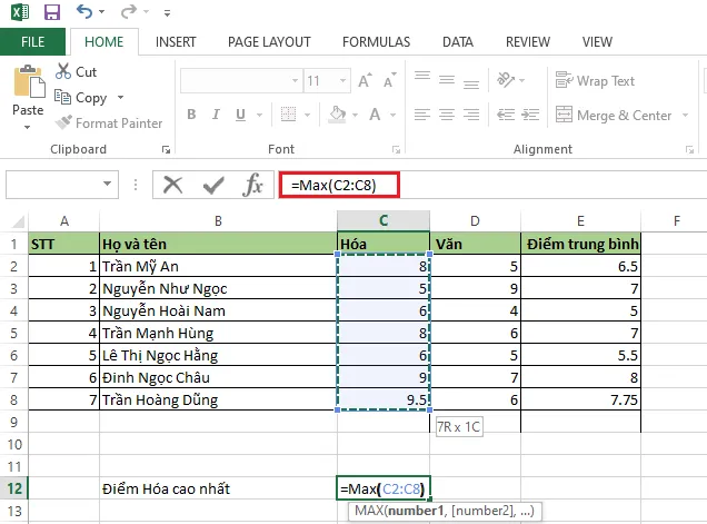 Tổng hợp các hàm cơ bản trong Excel 2017