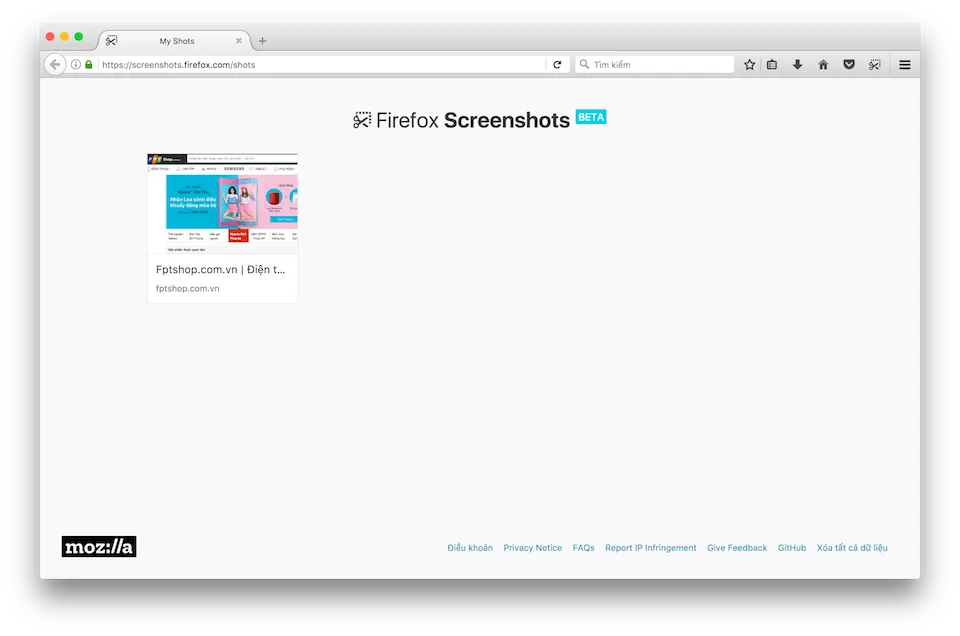 Trải nghiệm ngay tính năng chụp ảnh màn hình có sẵn trên trình duyệt Firefox