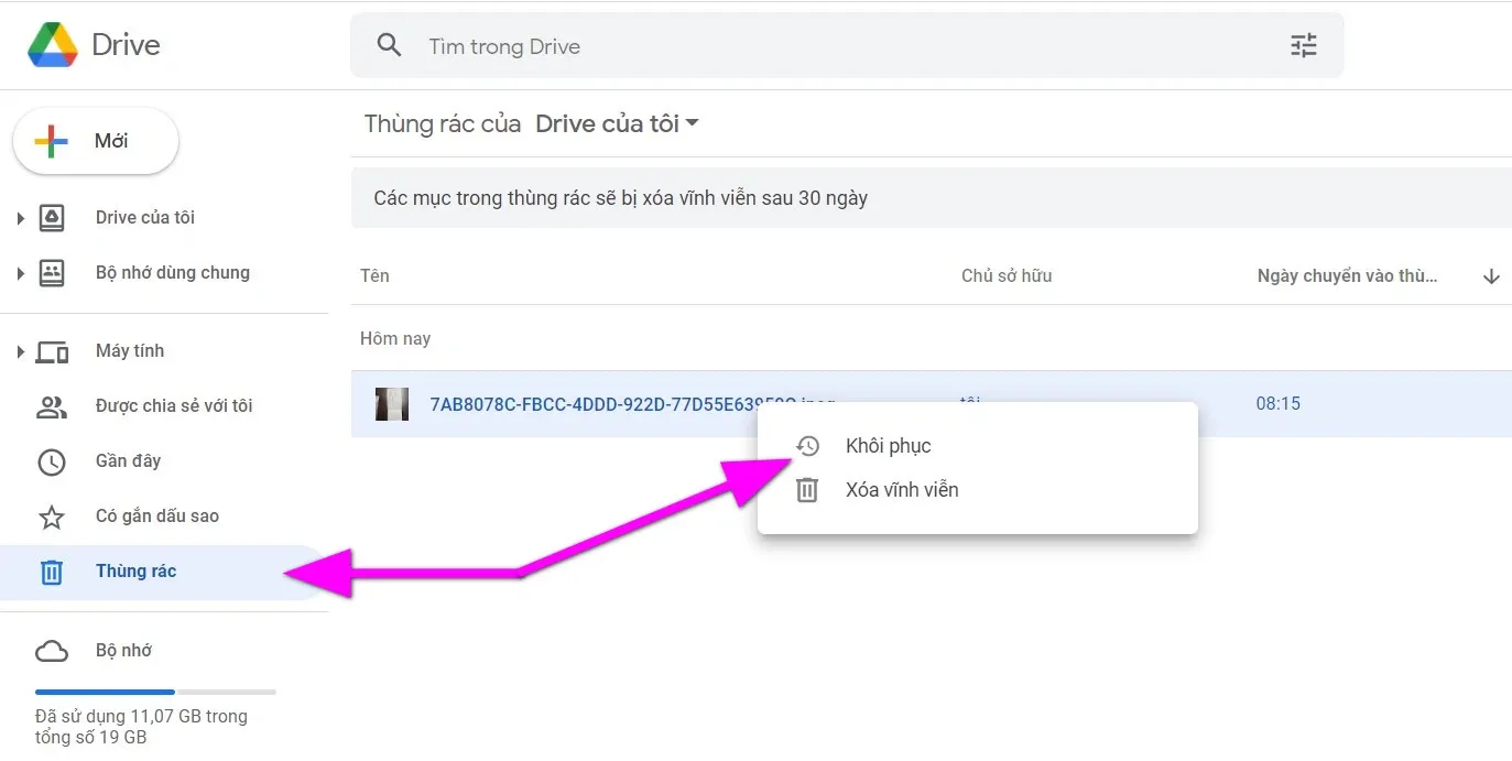 Tuyệt chiêu khôi phục file đã xóa vĩnh viễn trên Google Drive