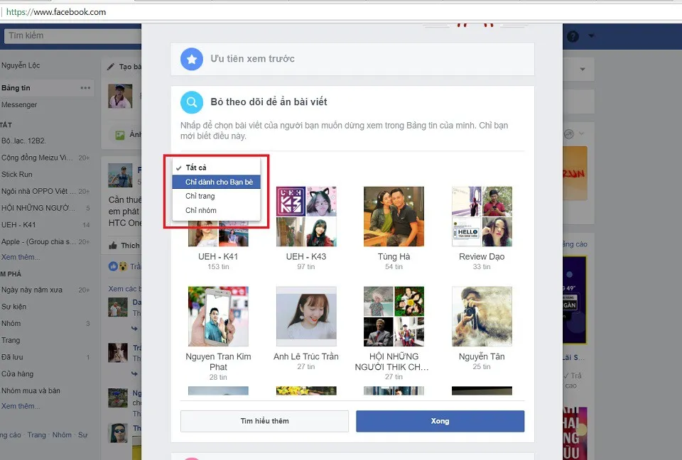 Unfollow/bỏ theo dõi cùng lúc nhiều người trên Facebook chỉ bằng vài cú click chuột