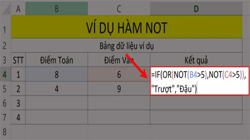 Ứng dụng, cách dùng, cách kết hợp hàm NOT trong Excel đơn giản, chi tiết nhất