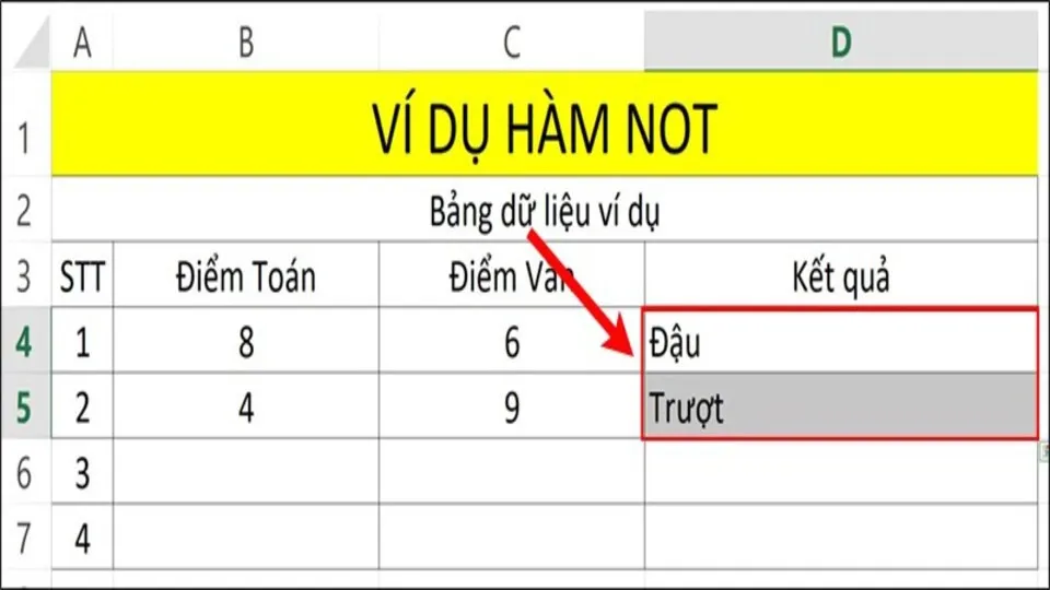 Ứng dụng, cách dùng, cách kết hợp hàm NOT trong Excel đơn giản, chi tiết nhất