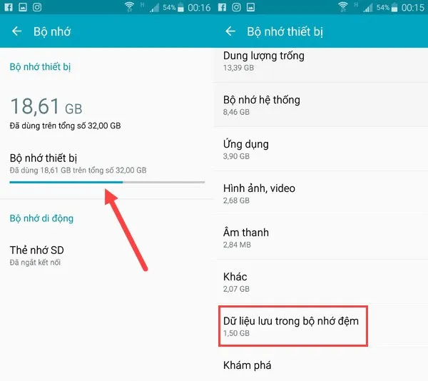 Vài thủ thuật cơ bản khi thiết bị Android đầy bộ nhớ