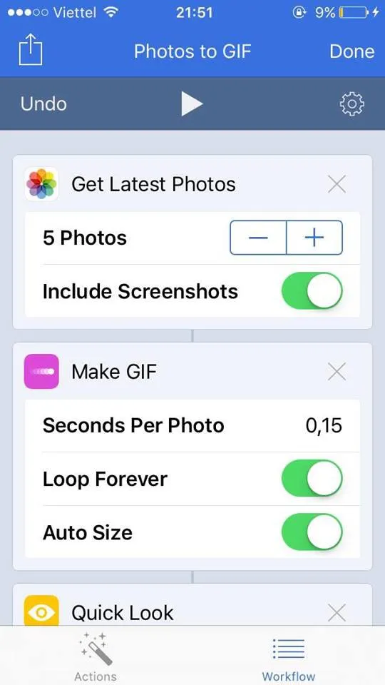 Workflow: Tự động hóa trên iOS chỉ với 1 phím tắt