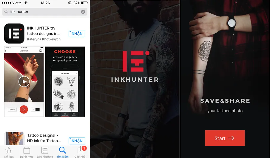 Xăm mình không đau, không tốn tiền với ứng dụng INK Hunter
