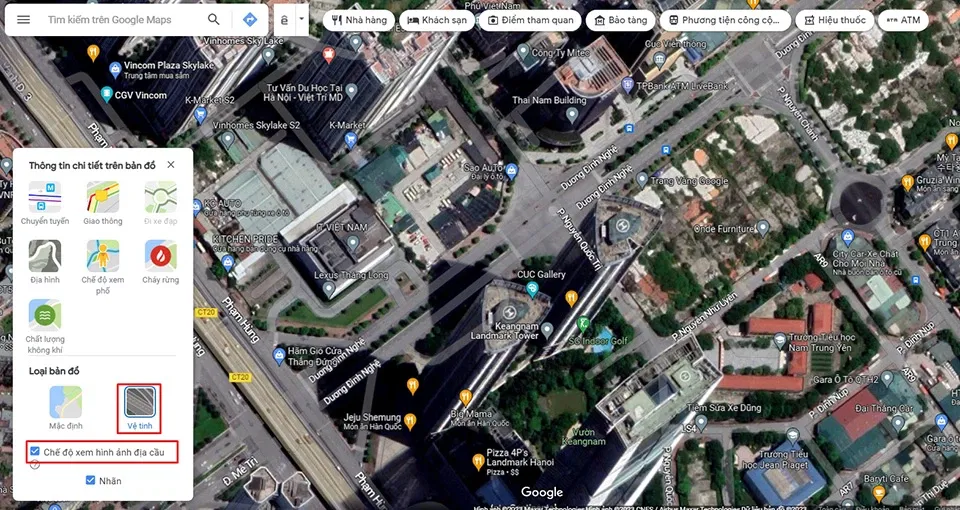 Xem bản đồ thật như cuộc sống với chế độ vệ tinh của Google Maps