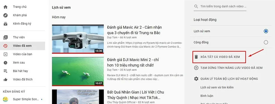 Xóa lịch sử YouTube trên máy tính hoặc điện thoại nhanh chóng