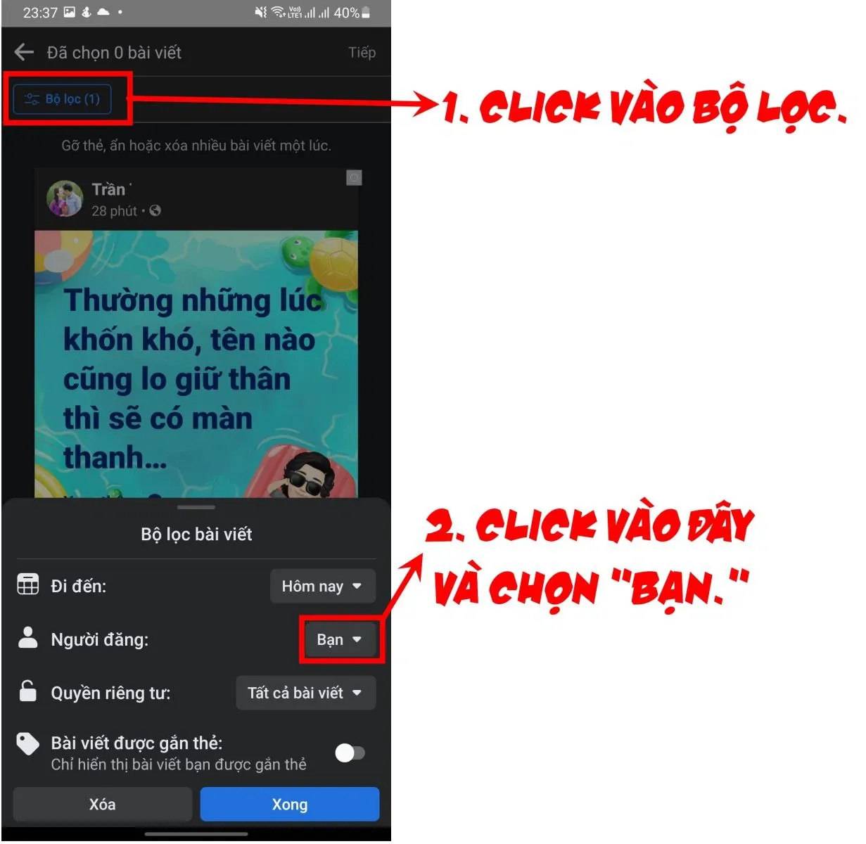 Xóa tất cả bài viết trên Facebook trong một nốt nhạc